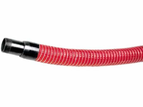 A red straight fire retardant composite hose.